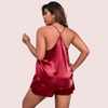 Plus Size Women&#39;s Silk Cami and Shorts Set snazzyway