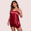 Plus Size Women&#39;s Silk Cami and Shorts Set snazzyway