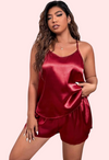 Plus Size Women&#39;s Silk Cami and Shorts Set snazzyway