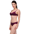 &quot;Pure&quot; Cotton Purple Bra Panty Set snazzyway