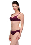 &quot;Pure&quot; Cotton Purple Bra Panty Set snazzyway