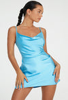 Romantic &amp; Chic Glossy silk Mini Dress snazzyway