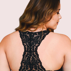 Elegant Lace Racerback Bralette for Plus Size Beauty Snazzyway