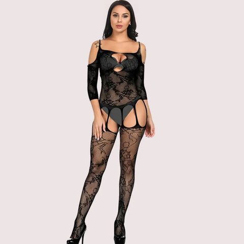 Enchanting Desire Lace Garter Bodystocking Snazzyway