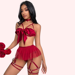 Seductive Hollow-Out Lingerie Set for Honeymoon snazzyway