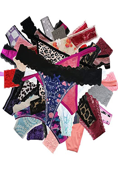 Six Assorted styles Thong's in One Pack - French Daina