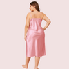 Solid Satin Slip Dress for 4XL 5XL Women snazzyway