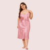 Solid Satin Slip Dress for 4XL 5XL Women snazzyway