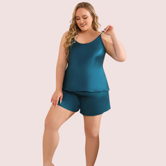 Elegant Plus Size Cami Shorts Sleepwear Set Snazzyway