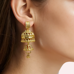 Royal Dome Dual Jhumka Earrings Snazzyway