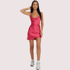 Twilight Elegance Satin Party Dress Snazzyway