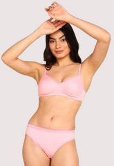 Cozy Cotton Intimates Bra Panty Set snazzyway