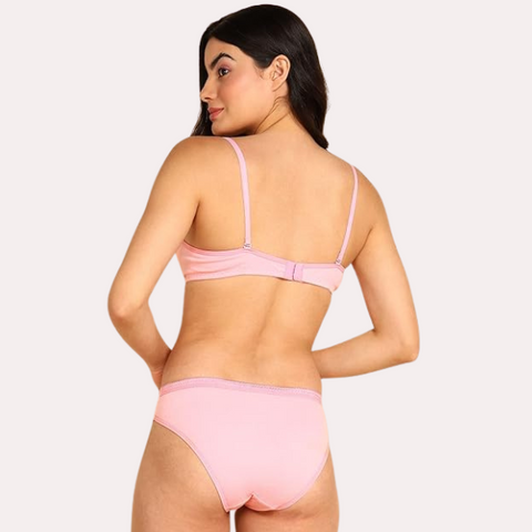 Cozy Cotton Intimates Bra Panty Set snazzyway