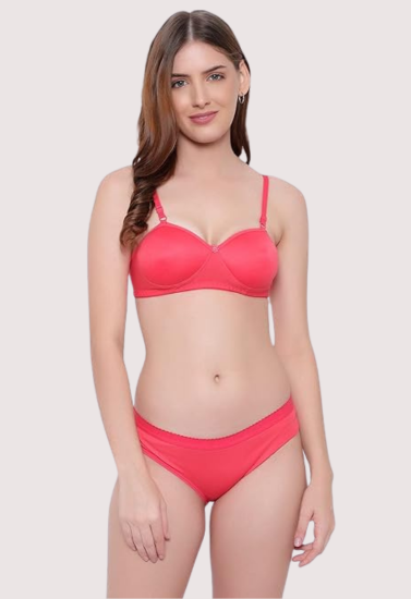 Non-Wired Cotton Push-Up Bra Panty for Women snazzyway