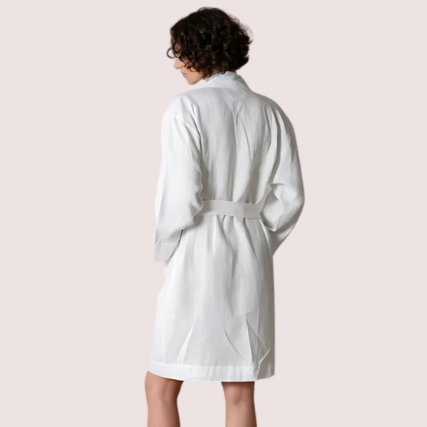 Genova Luxe Natural Linen Bath Robe Snazzyway
