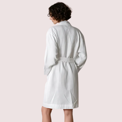 Genova Luxe Natural Linen Bath Robe Snazzyway