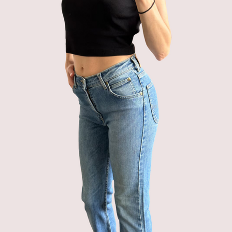 Women's Light Blue High Waist Denim Jeans Snazzyway