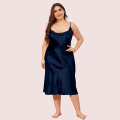 Glamour Satin Cowl Dress – Plus Size Snazzyway
