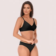 Timeless Black Cotton Bra Set Snazzyway
