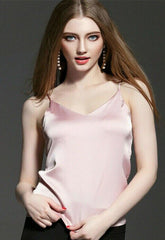 Women's Glossy silk Vest Strappy Camisole snazzyway