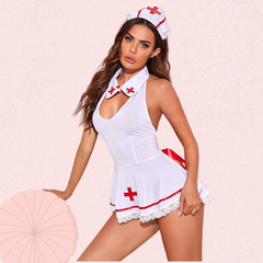 French Daina Nurse Role-Play Costume with Luxury Lace Panty Snazzyway