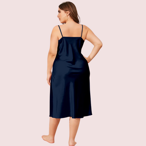 Glamour Satin Cowl Dress – Plus Size Snazzyway