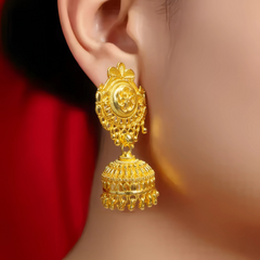 Regal Lakshmi Temple Jhumka Earrings Snazzyway