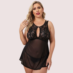 Twilight Temptation Sheer Lace Babydoll – Plus Size Snazzyway