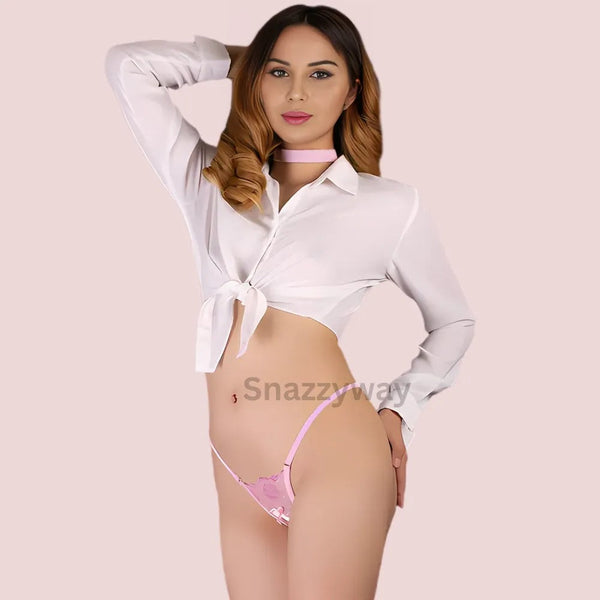 See through open crotch lace g string thong Snazzyway