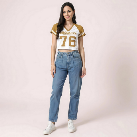 "Brooklyn 76" Varsity Crop Top Snazzyway