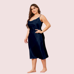 Glamour Satin Cowl Dress – Plus Size Snazzyway