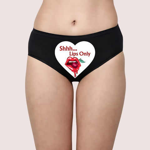 Sensual Custom Text Lips-Only Surprise Panty Snazzyway