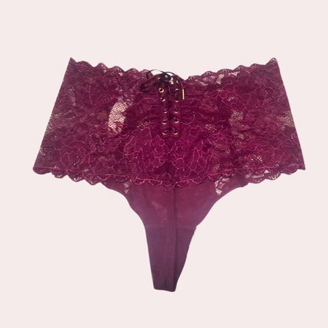 Seductive Pickled Beet Lace Thong Briefs for Her FRENCH DAINA