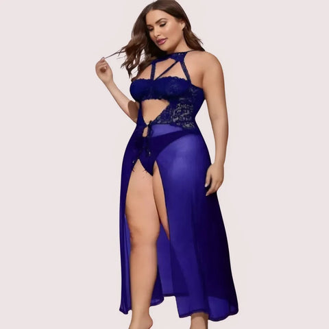 Azure Bloom Women's Blue Babydoll Set Snazzyway