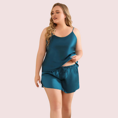 Elegant Plus Size Cami Shorts Sleepwear Set Snazzyway