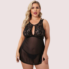 Twilight Temptation Sheer Lace Babydoll – Plus Size Snazzyway