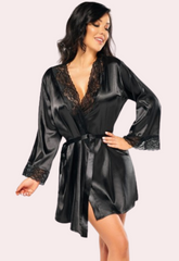 Sexy Black Silk Robe for Women, Perfect for Hot Nights Snazzyway