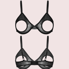 Daring & Sexy Sheer Open Cup Bralette Snazzyway
