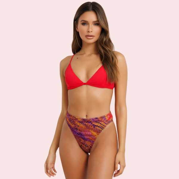 Sunset Mirage High-Waist Bikini Bottom Snazzyway