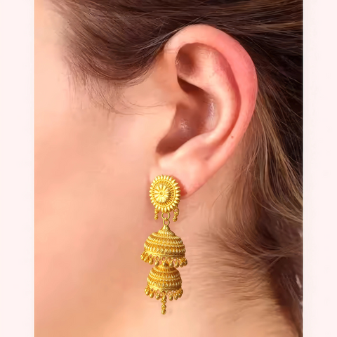 Sun Radiance Double Jhumka Earrings Snazzyway