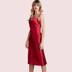 Elegant Cowl Neck Silk Nightgown for Comfort Snazzyway