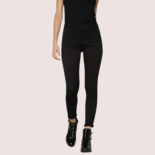 Women's Classic High Waist Royal Black Skinny Jeans Snazzyway