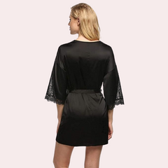 Sexy Black Silk Robe for Women, Perfect for Hot Nights Snazzyway