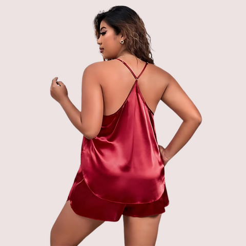 Midnight Glow Silk Cami & Shorts – Plus Size Snazzyway