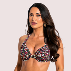 Resort Floral Bloom Halter Push-Up Bra Velvette Intimates
