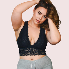 Elegant Lace Racerback Bralette for Plus Size Beauty Snazzyway