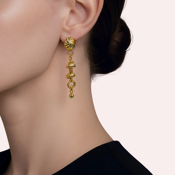 Heritage Charm Gold-Plated Drop Earrings Snazzyway