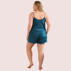 Elegant Plus Size Cami Shorts Sleepwear Set Snazzyway
