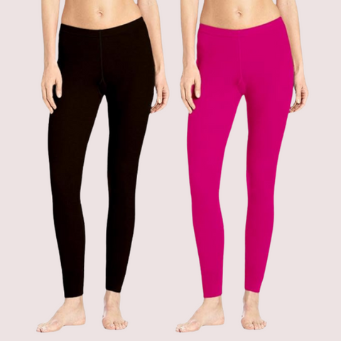 2-Pack Stretchable Cotton Leggings Set Snazzyway