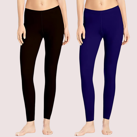 2-Pack Stretchy Ankle-Length Leggings Set Snazzyway